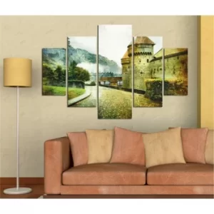 Image of ST067 Multicolor Decorative MDF Painting (5 Pieces)