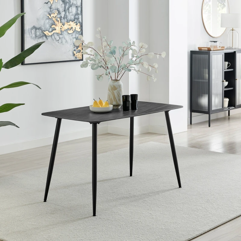 Image of FurnitureboxUK FurnitureboxUK Asti Grey Marble Effect Ceramic Dining Table Grey One Size Unisex 5056784308059