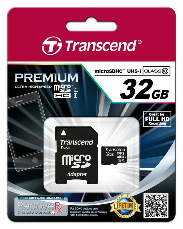 Image of Transcend microSDXC/SDHC Class 10 UHS-I 32GB with Adapter