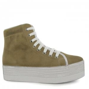 Image of Jeffrey Campbell Homg Suede Wash Hi Tops - Sand White