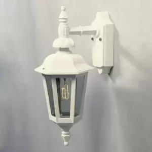 Image of Konstsmide Pallas Outdoor Classic Lantern Down Wall Light - Matt White, IP23