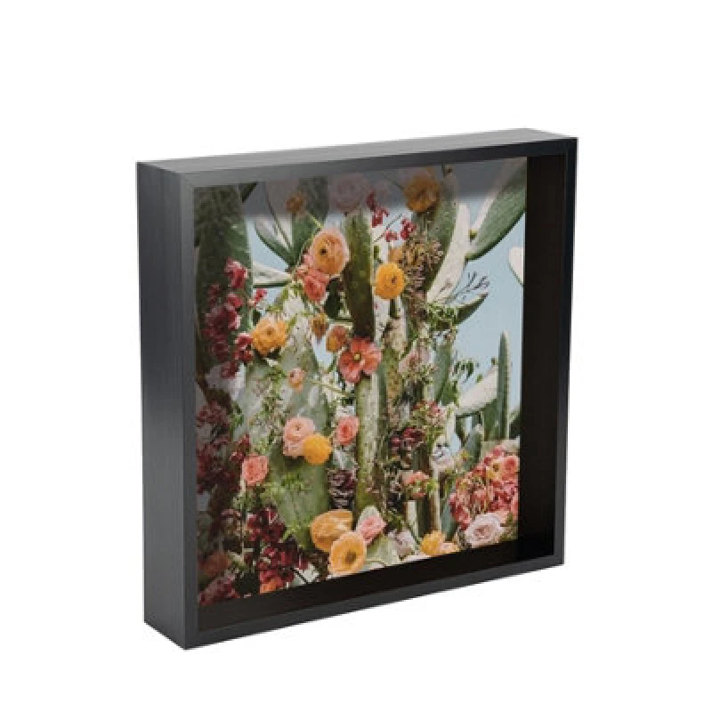 Image of Nicola Spring 3D Deep Box Photo Frame - 10 X 10" - Black