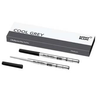 Image of Mont Blanc - 2 Ballpoint Pen Refills (m) Cool Grey - Ballpoint Pen Refill - Grey