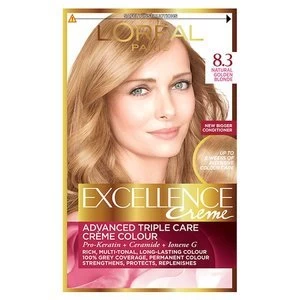 Image of Excellence Creme 8.3 Natural Golden Blonde Hair Dye Blonde