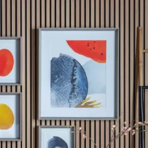 Image of Ink Lapping Abstract Framed Art Red/Blue/White