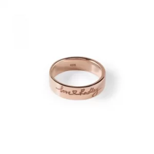 Image of Ladies Radley Rose Gold Plated Sterling Silver Love Radley Ring Size L