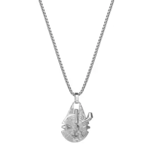Image of Disney Star Wars Silver Stainless steel Millennium Falcon Pendant with Box Chain C600760L-M