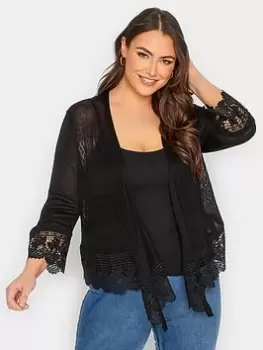 Image of Yours Lace Waterfull Shrug - Black, Size 22-24, Women