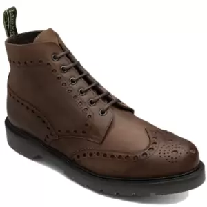 Image of Loake Mens Gage Brogue Boots Brown Oiled Nubuck UK 11