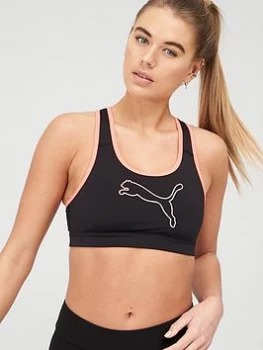 Image of Puma 4Keeps Medium Support Sports Bra - Black/Pink