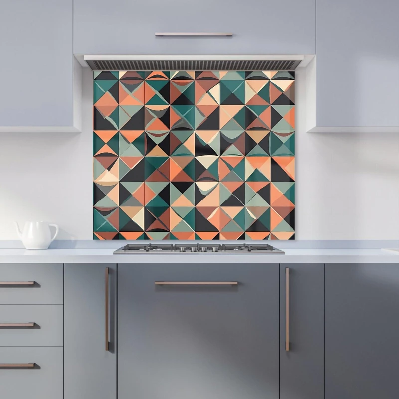 Image of Warren Reed - Designer Geometric Print Pattern Kitchen Splashback in Green Size: 900mm x 750mm Green Unisex 900mm x 750mm