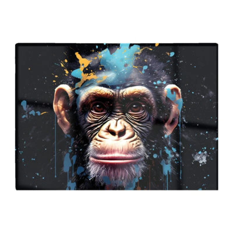 Image of Warren Reed Designer Monkey Face Splashart With Blue Glass Chopping Board