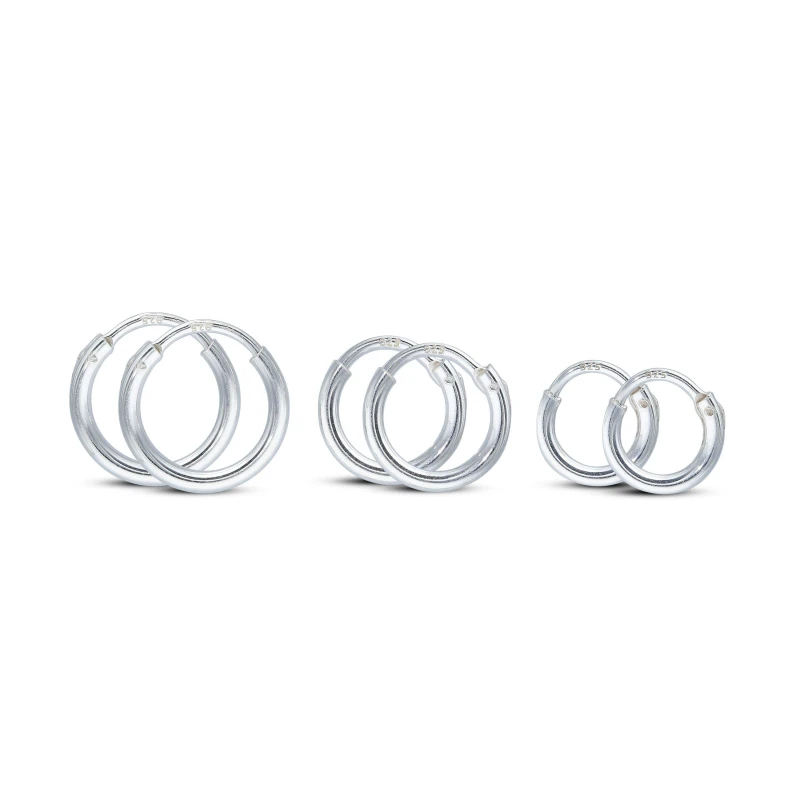 Image of Be You Sterling Silver Set of 3 Stud Earrings Silver female One Size