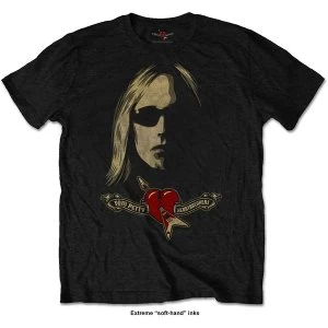 Image of Tom Petty & The Heartbreakers - Shades & Logo Unisex Medium T-Shirt - Black
