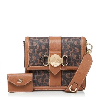 Image of Dune Draycote' Small Monogram Shoulder Bag - brown