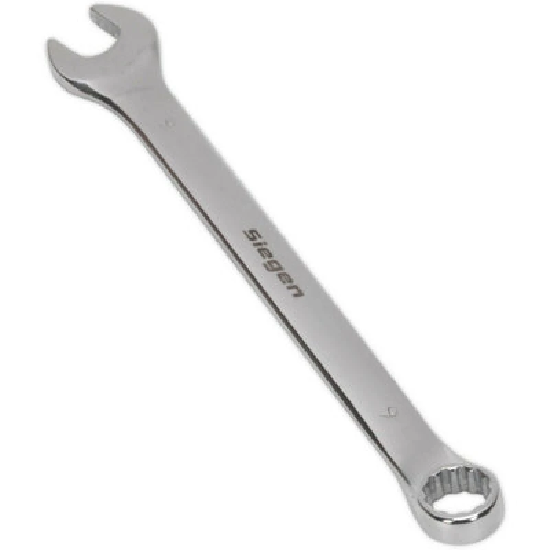 Image of Loops Hardened Steel Combination Spanner - 9mm - Polished Chrome Vanadium Wrench Metallics