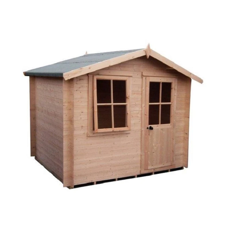 Image of Shires Avesbury Log Cabin Home Office Garden Room Approx 9 x 9 Feet in Natural Natural Unisex