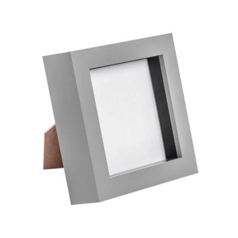 Image of Nicola Spring 4 X 4" Photo Frame - Grey - 3D Photo Frame Picture Frame Box Portrait Display Case (12.5 X 12.5Cm)