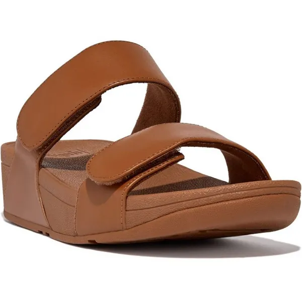 Image of Fitflop Womens Lulu Adjustable Platform Sliders UK Size 4 (EU 37) Light Tan FIT042-LTAN-4