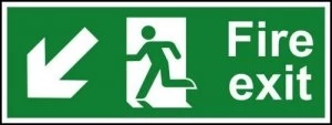 Image of Fire Exit Running Man Arrow Down/Left Rigid PVC