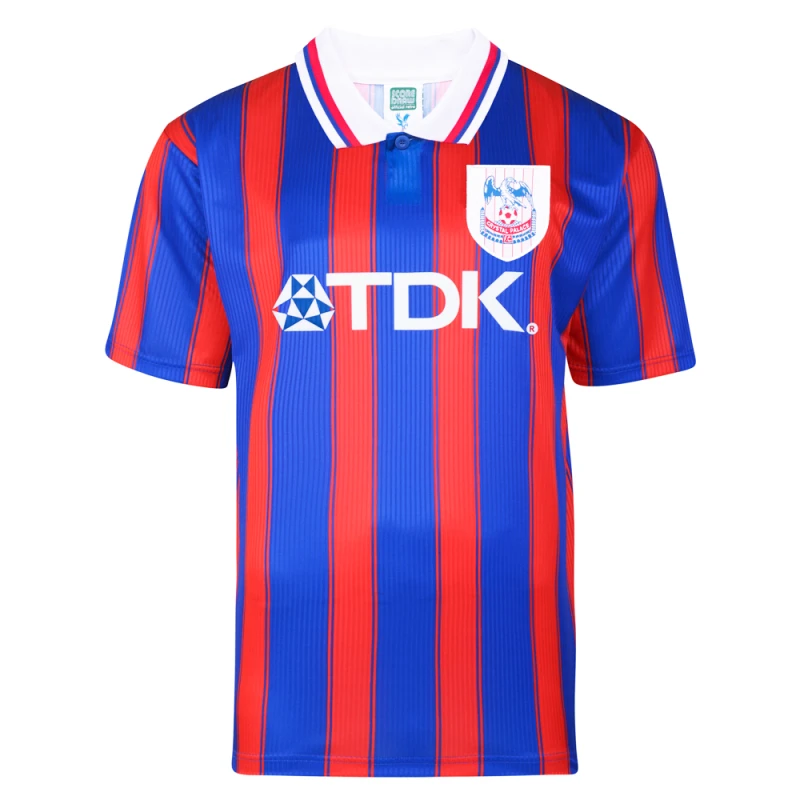 Image of Score Draw Crystal Palace 1997 Retro Football Shirt CRYP97HPYSS-L L Mens Sportswear