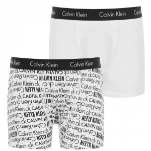 Image of Calvin Klein 2 Pack AOP Trunks - White/White 101