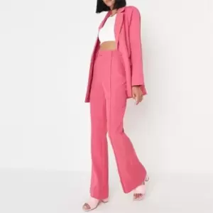 Image of Missguided Seam Front Flared Tailored Trousers - Pink