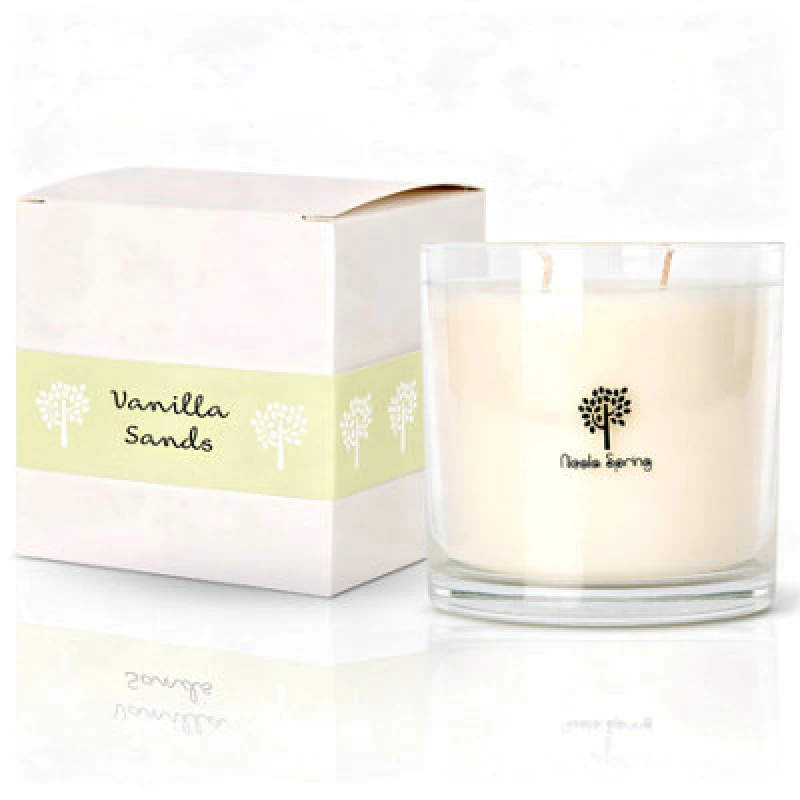 Image of Nicola Spring 400G Soy Wax Candle - Vanilla Sands - Double Wick Glass Jar - Sweet Creamy Fragrance Long Burn Relaxing Candle