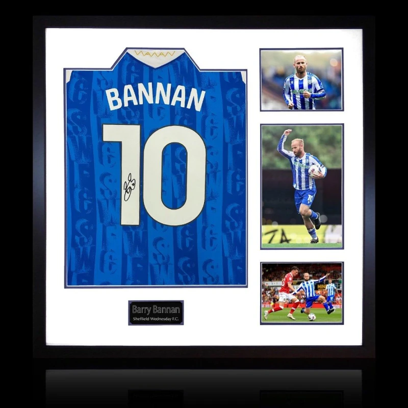 Image of The Fan Cave Barry Bannan Signed Sheffield Wednesday 25/26 Shir Blue unisex 820x820mm
