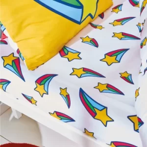 Image of Born To Be You Shooting Star Organic Cotton Fitted Sheet Orange