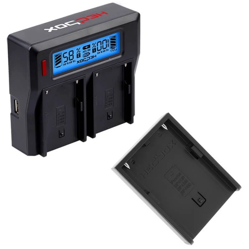 Image of Hedbox RP-DC50 Charger Dual Battery Charger and DBPU Plate Kit