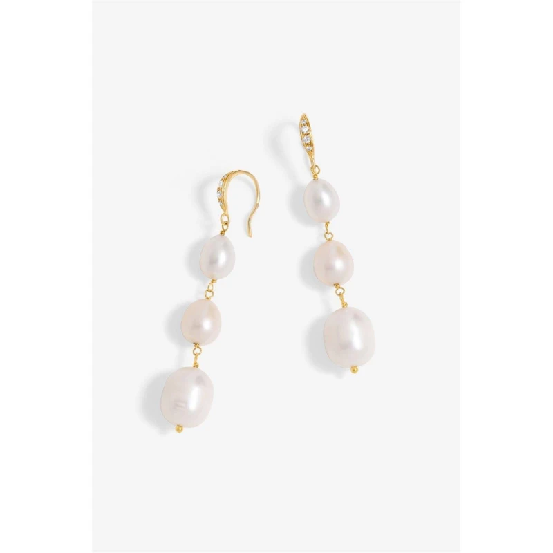 Image of Jon Richard Gold Plated Semi Precious Drop Earrings Gold
