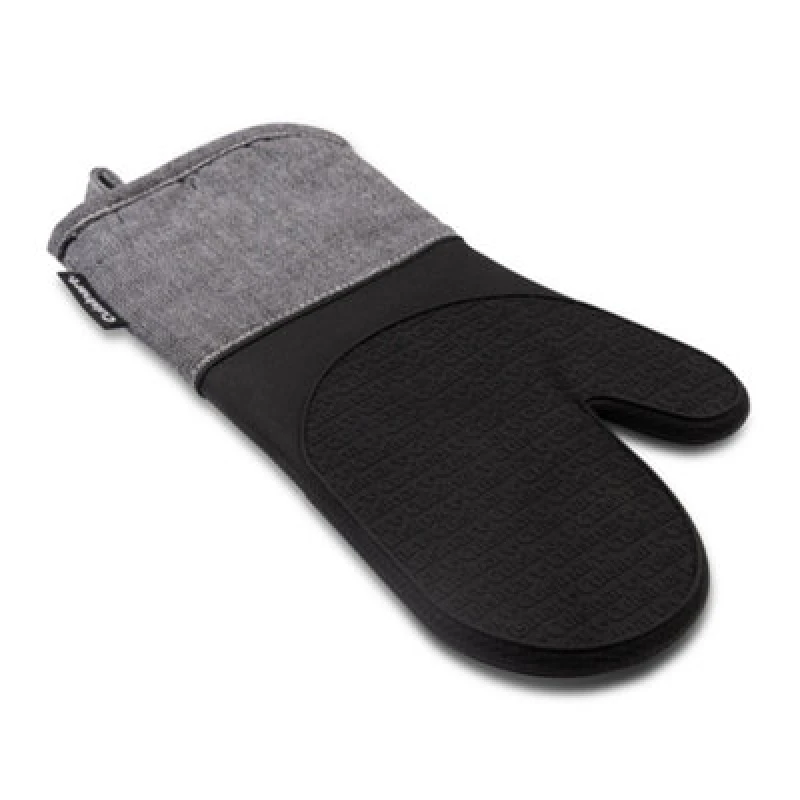 Image of Cuisinart Charcoal Herringbone Print Non Slip Durable Silicone Oven Mitt Charcoal