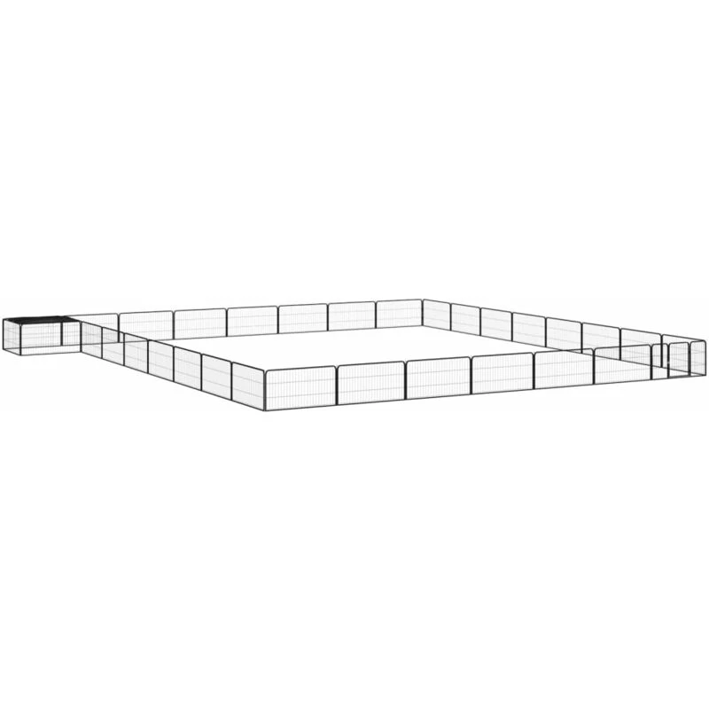 Image of VIDAXL 32-Panel Dog Playpen Black 100x50cm Powder-coated Steel Vidaxl 8720287159155