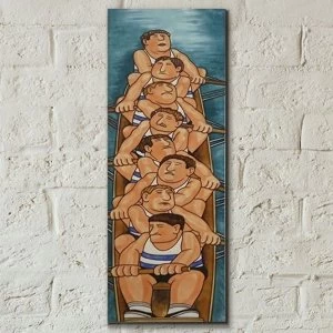 Image of Tile 6x16 Rowing Eight By Beryl Cook Wall Art