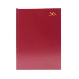 Image of Desk Diary WTV A4 Burgundy 2024 KFA43BG24 KFA43BG24