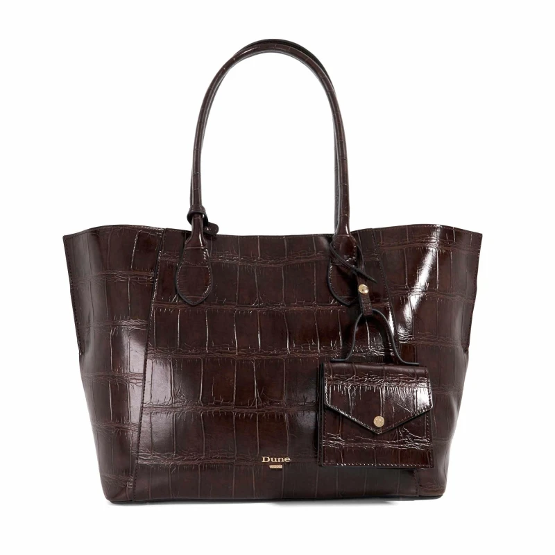 Image of Dune London Womens Dexterity Tote Bag Chocolate female One Size