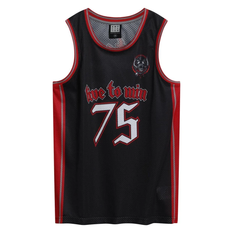 Image of Amplified Amplified Men Motorhead Basketball Jersey in Black Size: Medium Black M Male 5063750912912