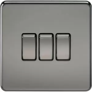 Image of MLA Knightsbridge 10AX 3 Gang 2-Way Switch Black Nickel - SF4000BN