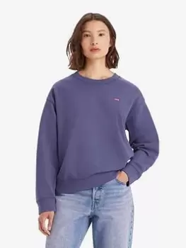 Image of Levis Standard Crew Neck Sweatshirt - Crown Blue Size M Women