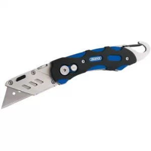 Image of Draper Folding Trimming Knife with Belt Clip, Blue