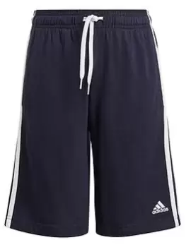 Image of Boys, adidas Essentials Kids 3 Stripe Shorts - Dark Blue, Dark Blue, Size 5-6 Years