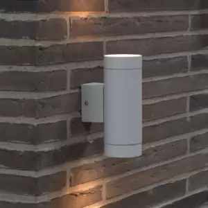 Image of Tin Outdoor Patio Terrace Dimmable Metal Wall Light in White (Diam) 7.6cm