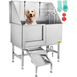 Image of VEVOR Pet Dog Grooming Tub Pet Bath Tub 50" Stainless Steel with Accessories