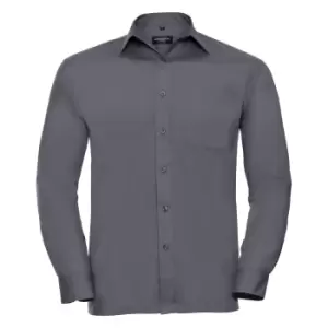 Image of Russell Collection Mens Long Sleeve Shirt (15.5) (Convoy Grey)