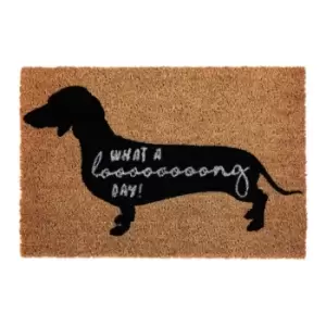 Image of Premier Housewares Sausage Dog PVC Backed Coir Doormat
