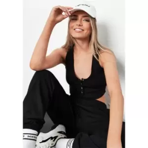 Image of Missguided Popper Front Cami - Black