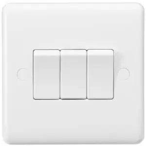 Image of MLA Knightsbridge Curved Edge 10AX 3 Gang 2-Way Switch - CU4000