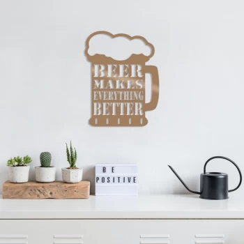 Image of Beer - Copper Copper Decorative Metal Wall Accessory