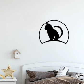 Image of Cat4 - Black Decorative Metal Wall Accessory